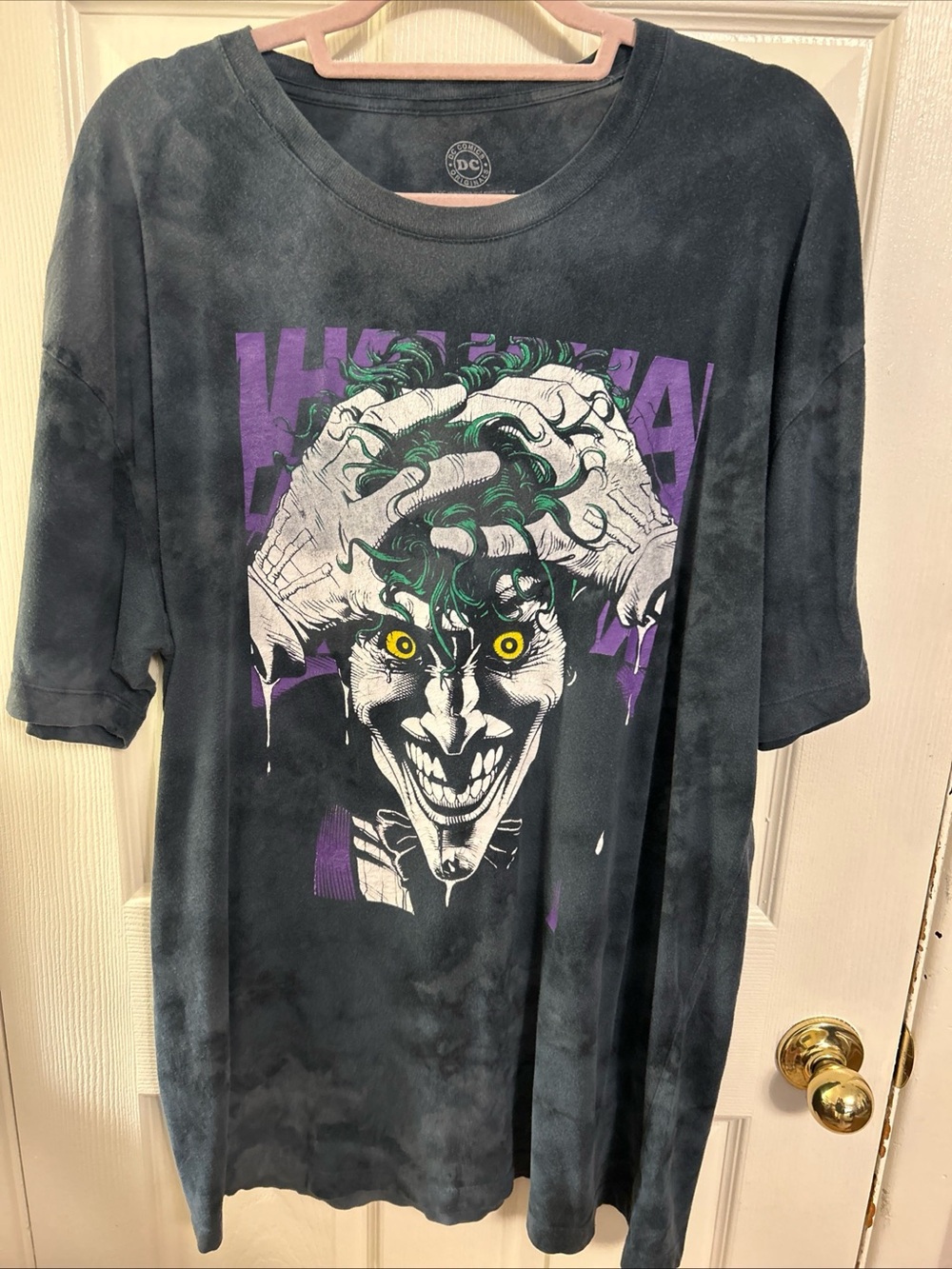 DC Comics Acid Wash Grey Joker “The Killing Joke” Graphic Short Sleeve Tee 2XL